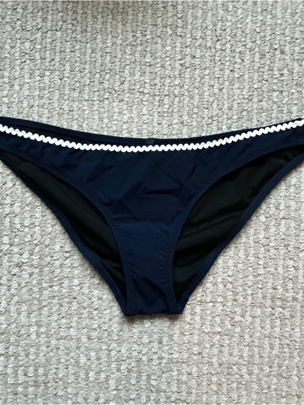 NWT J. Crew Navy Bikini Bottom with White Trim